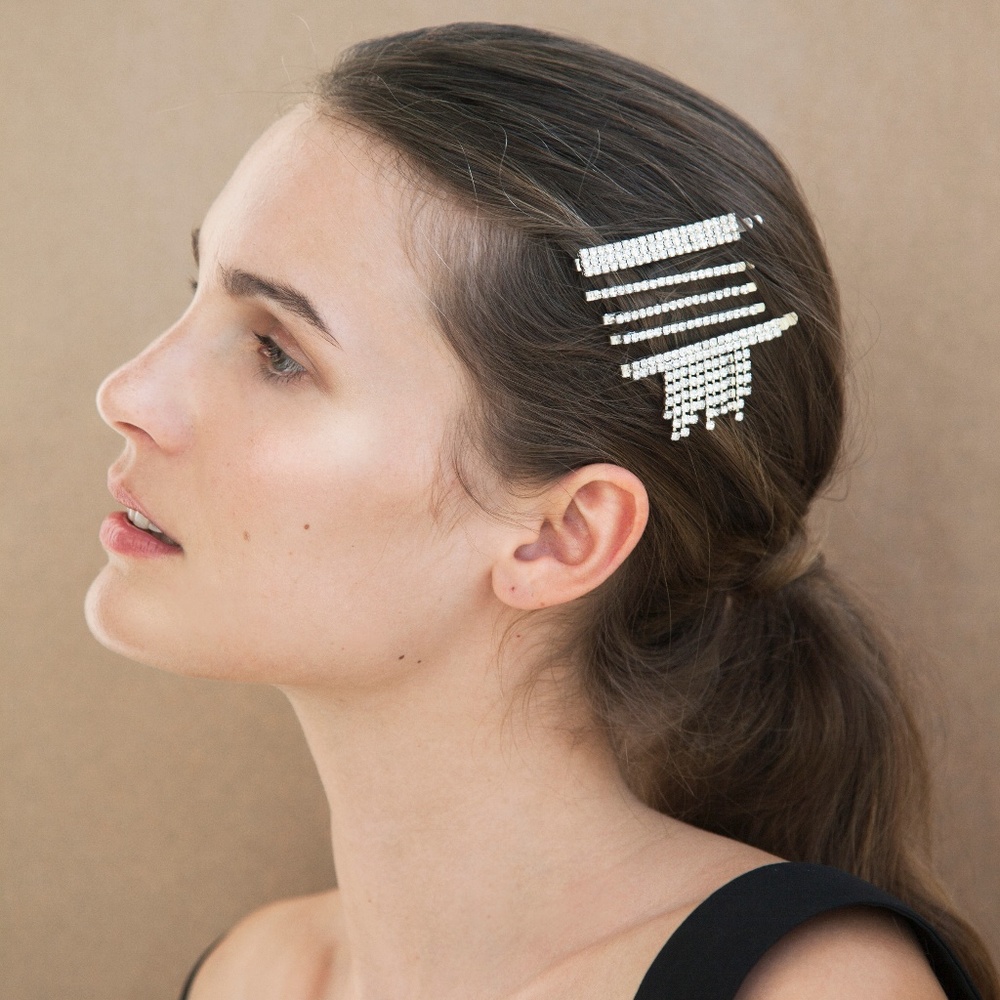 Rhinestone Bar Hairpin Set